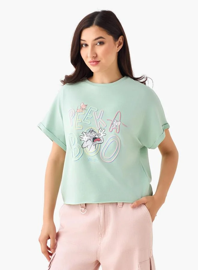 SP Characters T-shirt with Tom and Jerry Print